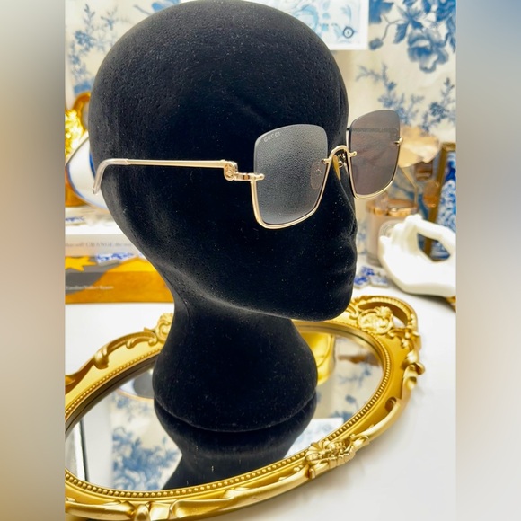 🆕 GUCCI 🧿 NWOT GG1279S 001 Square Frame Sunglasses, Gray Lenses - Picture 6 of 16